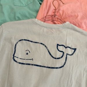 Vineyard Vines 3 Pack Long Sleeve (peachy pink, sea foam, and white)